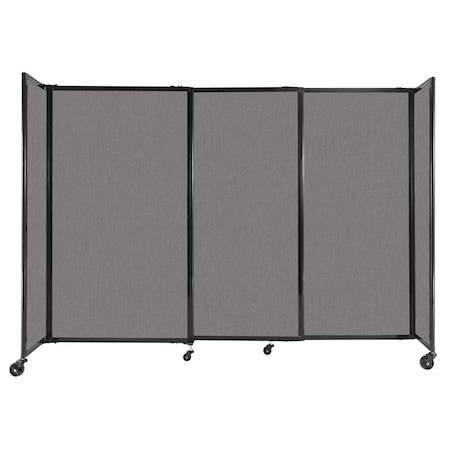 Versare StraightWall Sliding Portable Partition 7'2" x 5' Slate Fabric 1460319